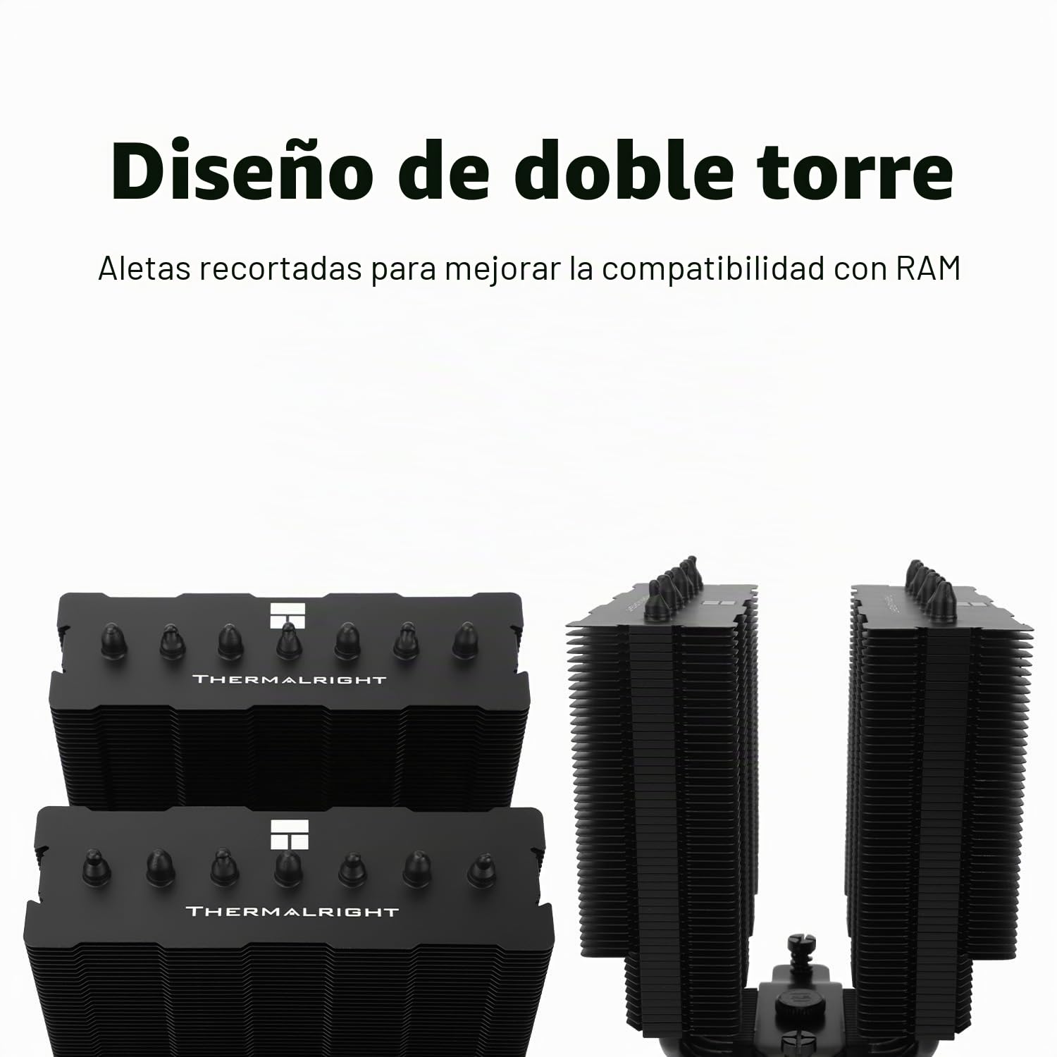 TR Phantom Spirit 120 SE Black CPU, ventilador para procesador con 7 tubos de calor, dos ventiladores PWM de 120 mm, AGHP 4.0, para AM4/AM5