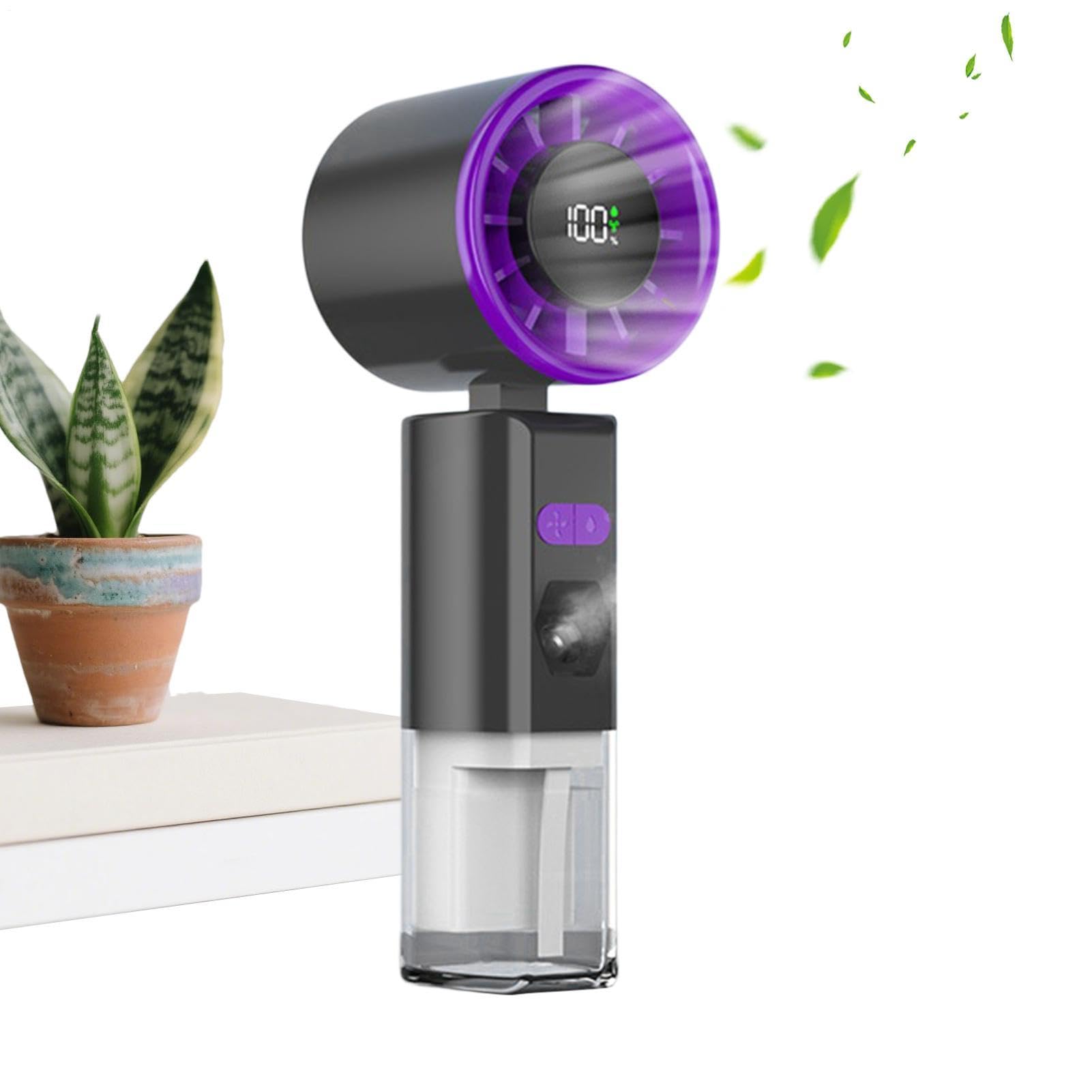 Ventilador de mano con agua recargable para combatir el calor extremo en interiores y viajes