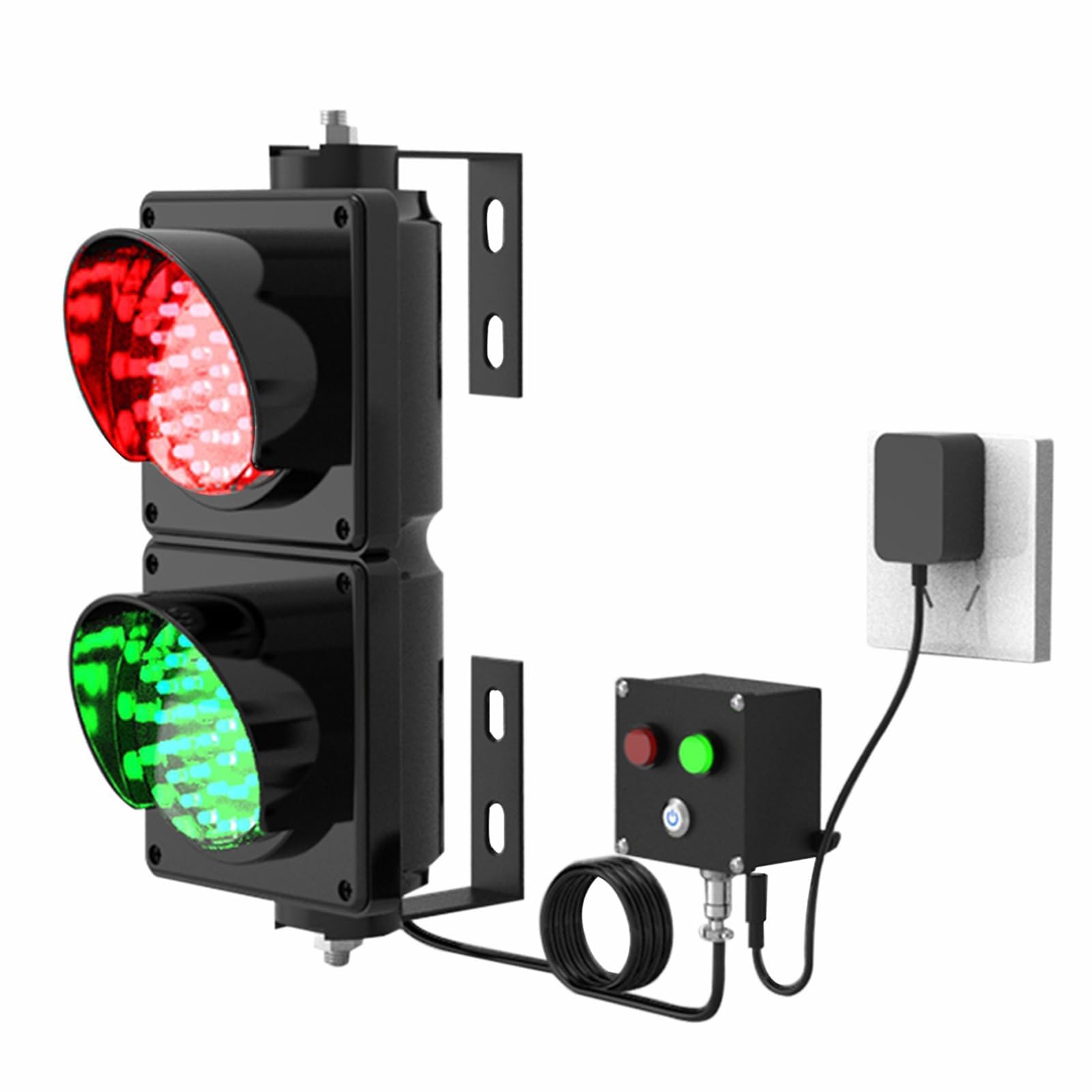 Lente da 4 Pollici di Diametro, AC110-240 V, Luce di Stop e di Marcia, 2 luci semaforiche Rosse/Verdi, Controllo a Pulsante, Adatta for incroci, fabbriche, scuole