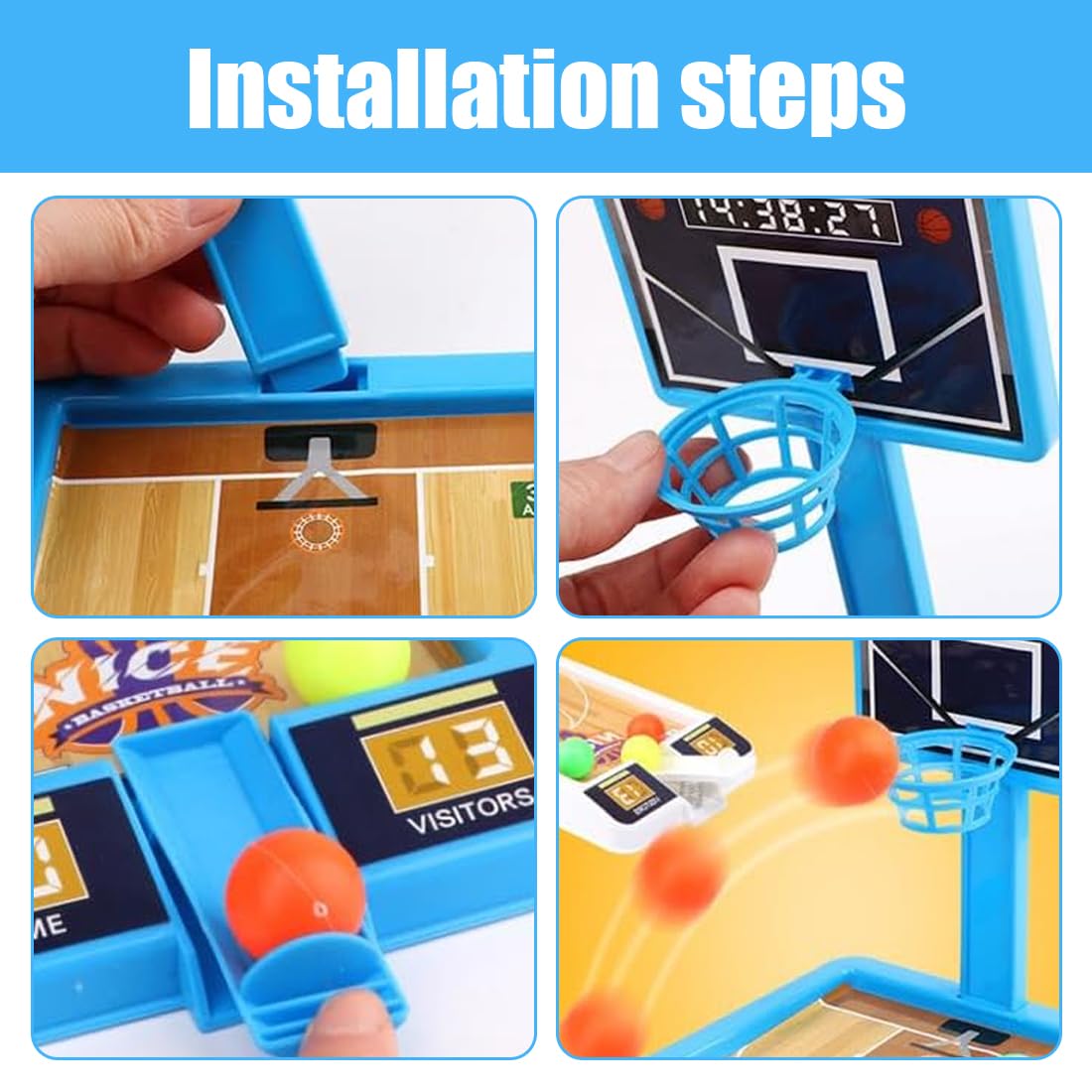 2pcs Mini Finger Spielzeug Basketball, Finger Basketball Flipper, Desktop Basketballspiel für Kinder und Erwachsene, Basketball Desktop Spielzeug