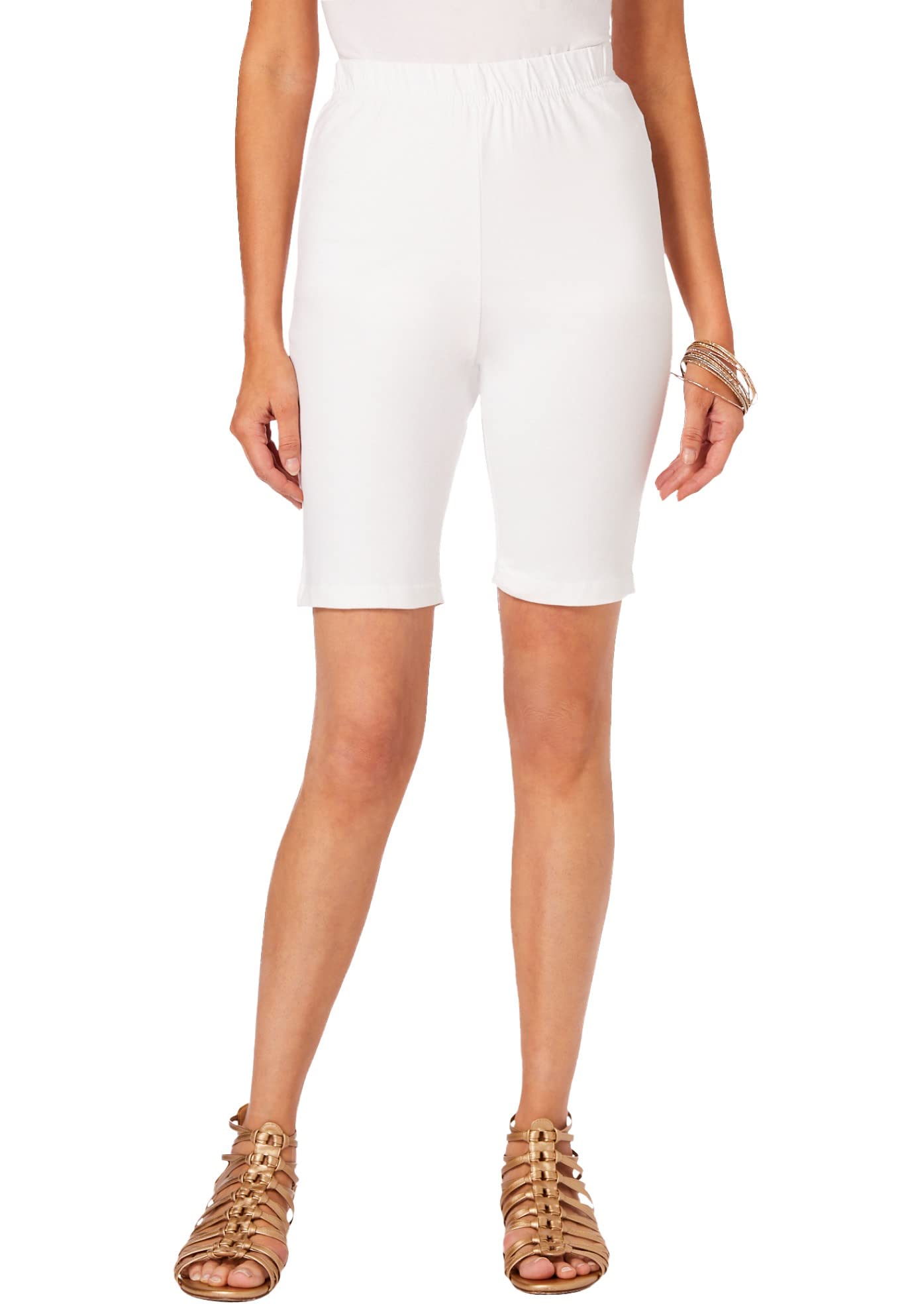 Roaman's Women's Plus Size Essential Stretch Bike Short Cycle Gym Workout