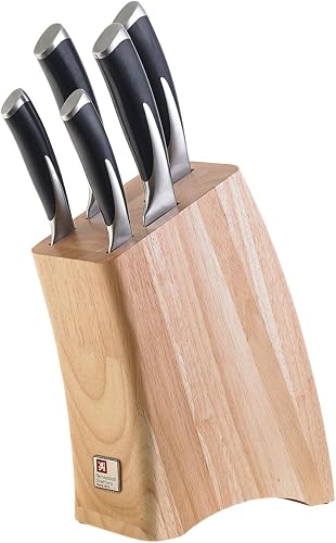 Richardson Sheffield 5-Piece Kyu Knife Set with Wood Block, Natural