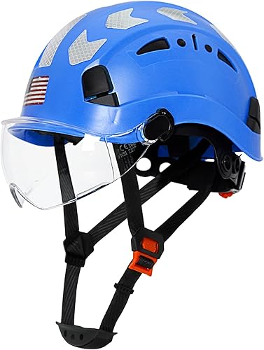 AOLAMEGS Casco de seguridad de construcción  ANSI Z89.1 OSHA aprobado por la OSHA cascos de seguridad con correas para la barbilla, sombreros