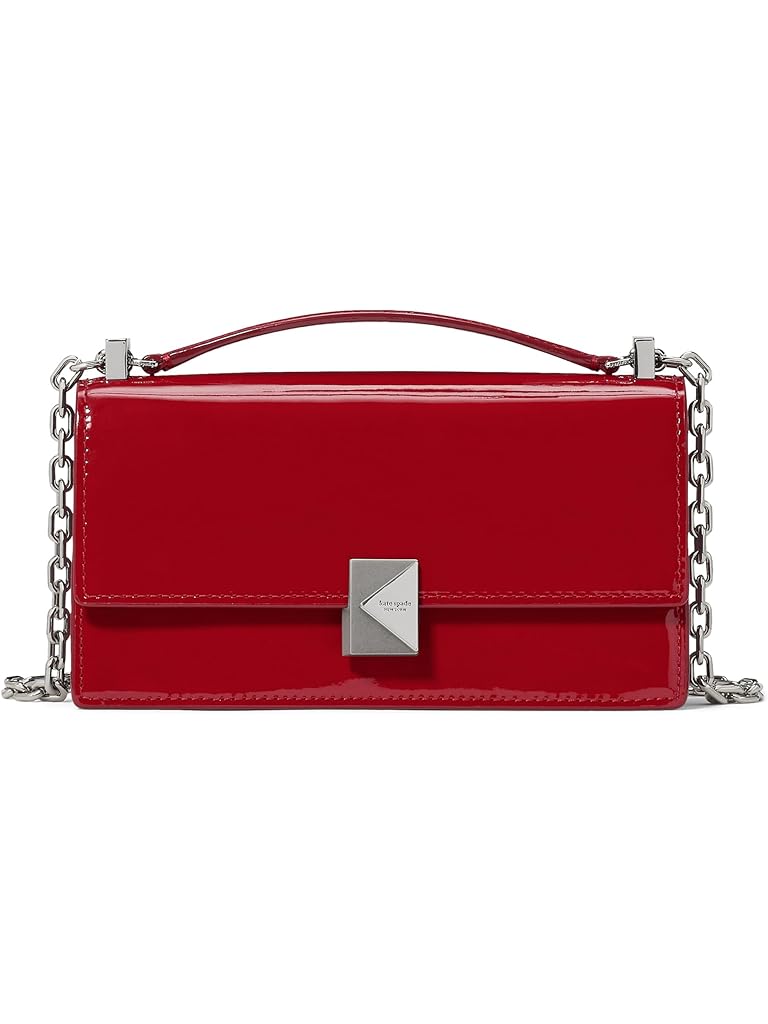 Pink Kate Spade New York Deco Patent Leather Mini Flap Chain Crossbody