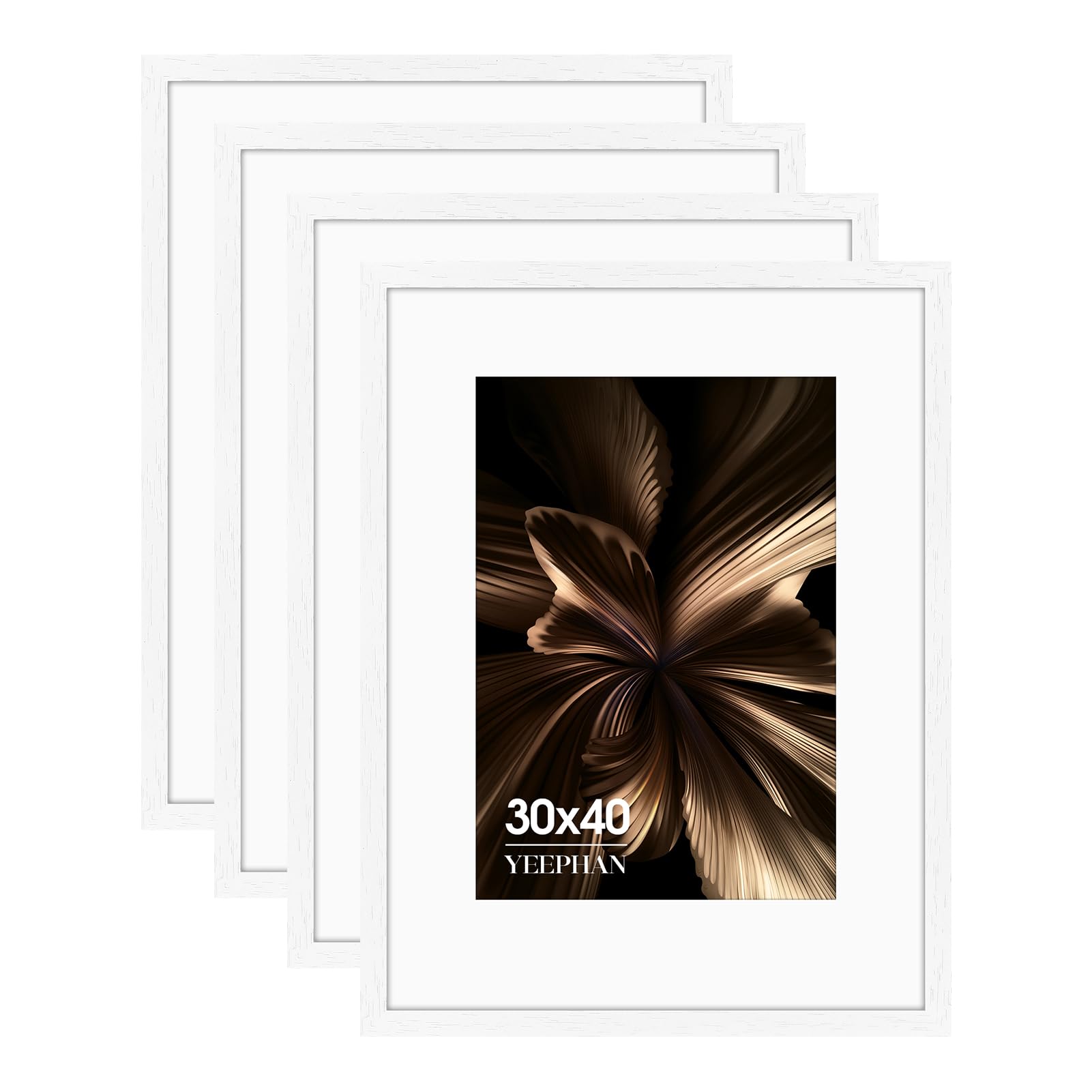 30x40 Picture Frame - 30x40 Frames with Mount for A4 Prints, White