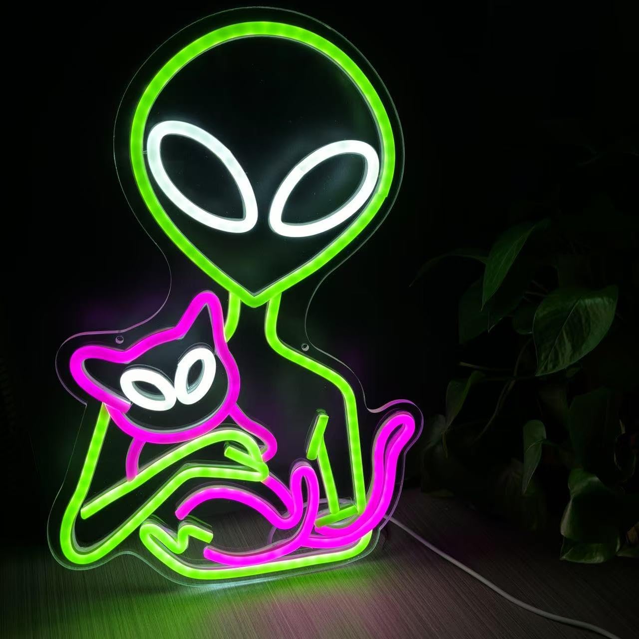 Alien Neon Signs Alien LED Light Alien Cat Neon Light Cat Neon Sign Aesthetic Room Decor Nursery LED Sign Custom Neon Sign UFO Neon Sign - Image 2