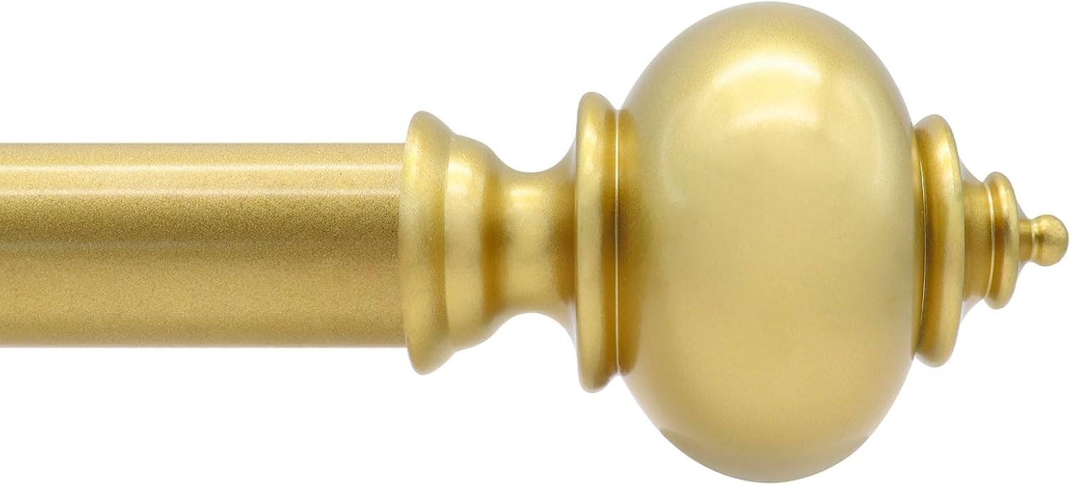 Curtain Rods for Windows 28 to 80 Inches,Heavy Duty Gold Curtain Rod, Adjustable Decorative Drapery Rod for Curtains,Drapery Bar with Brackets and Simple Finials,Gold