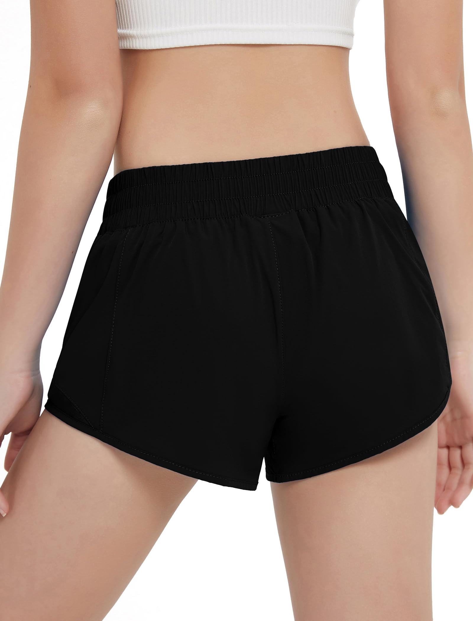 EXARUS Pantalones cortos deportivos para niñas de 6 a 12 años de 6,35 cm y 10,16 cm