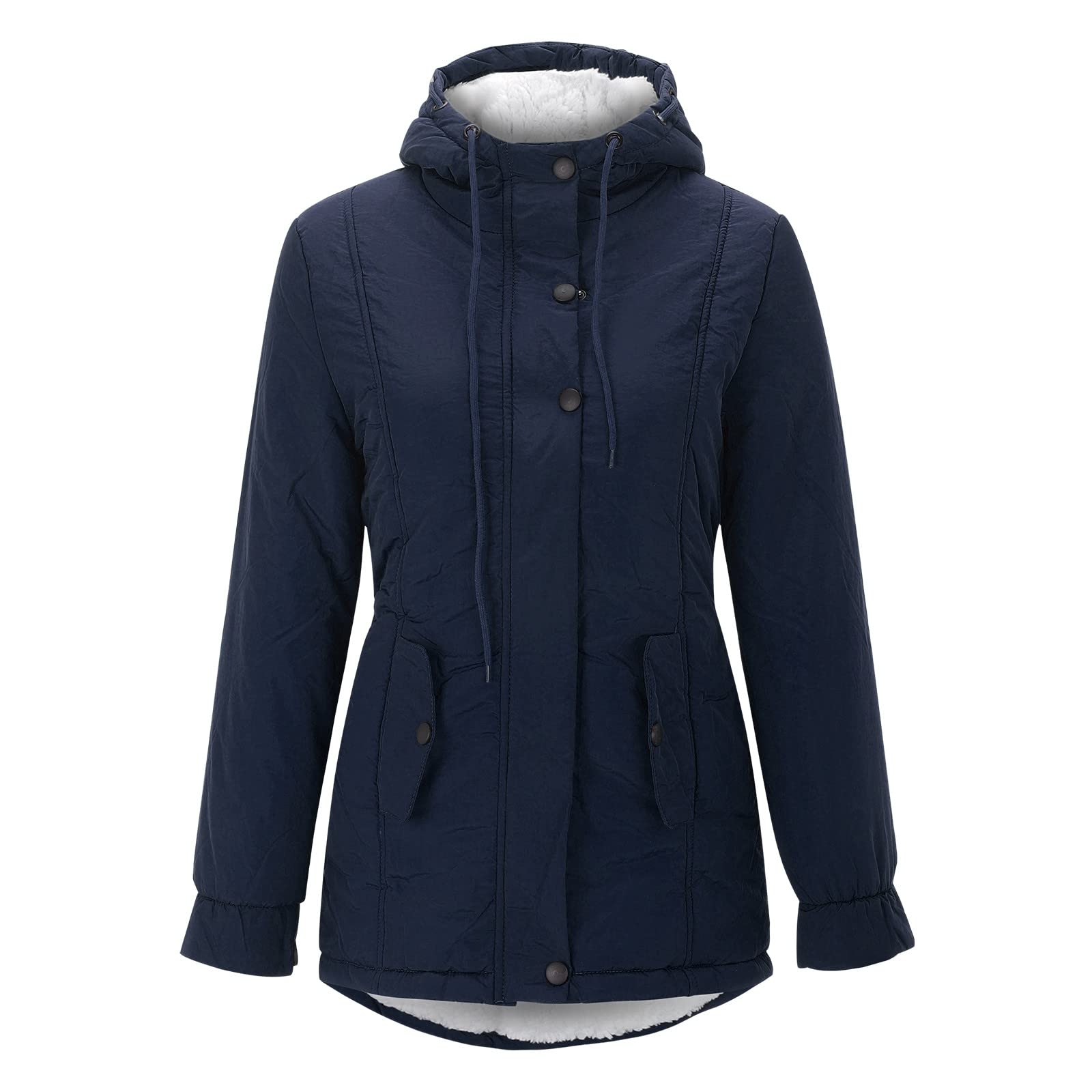 Veste softshell longue pour femme avec poches, manteau à capuche confortable pour l'hiver, parka d'hiver, parka d'hiver, veste de parking, veste matelassée, manteau de transition, veste d'hiver