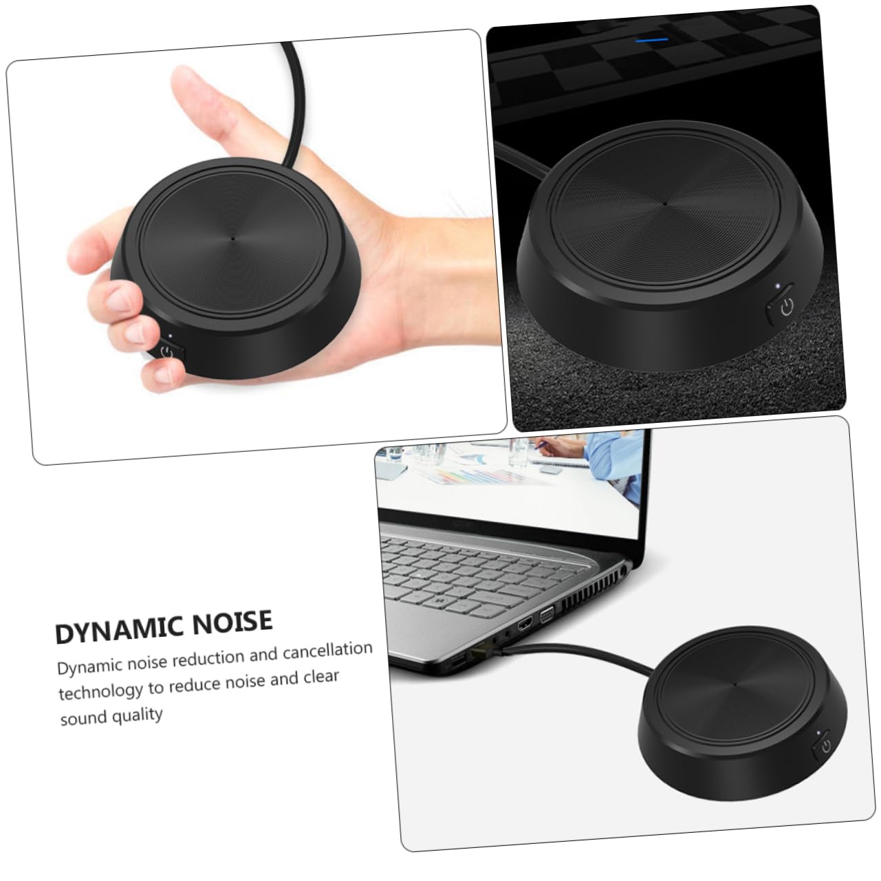 NUOBESTY 2pièces Microphone USB Omnidirectionnel pour Vidéo Et Conférences Compatible avec Ordinateurs Et Laptops Noir