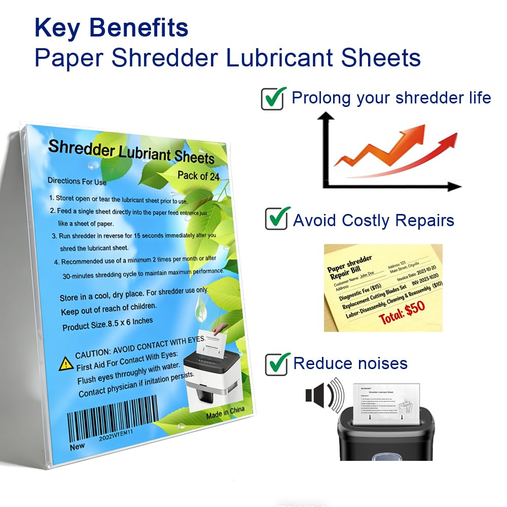 Amazon.com: 24PACK Paper Shredder Lubricant Sheets Shredder Oil Sheet for Shredder Blades : Tools & Home Improvement Amazon.com: 24PACK Paper Shredder Lubricant Sheets Shredder Oil Sheet for Shredder Blades : Tools & Home Improvement