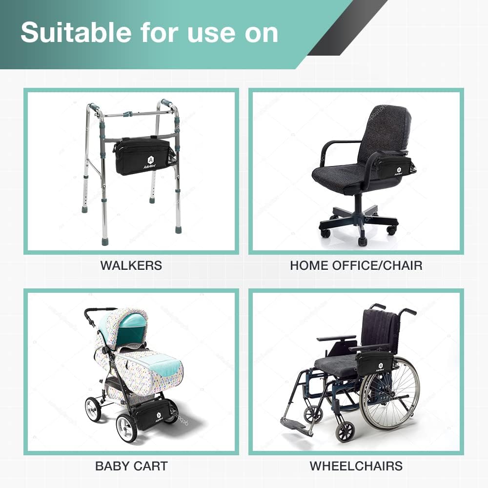 Limited Discount AdirMed Wheelchair Pouch - Rollator Pouch - Walker Pouch - Blue