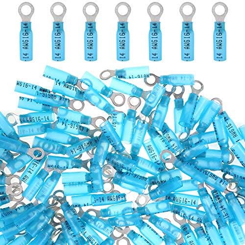 50-Piece M8 Ring Terminal Kit - 12-10 AWG Heat Shrink Connectors For 4-6mm² Wires