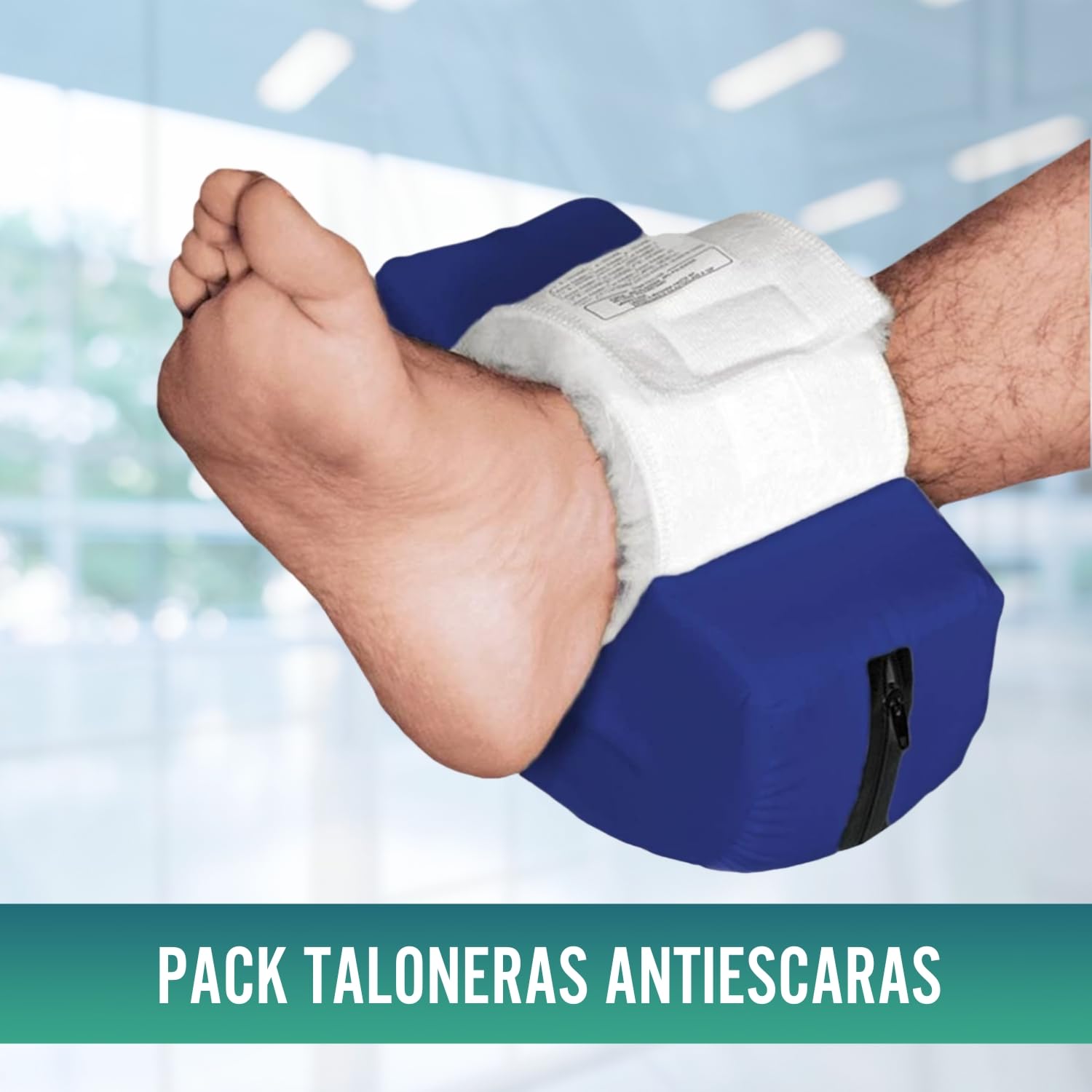OrtoPrime PACK 2 Taloneras Antiescaras Impermeables Forma Curva - Protector Talones Antiescaras - Cojines Antiescaras Ortopédicos para Pies (Patucos Antiescaras Talla Universal)