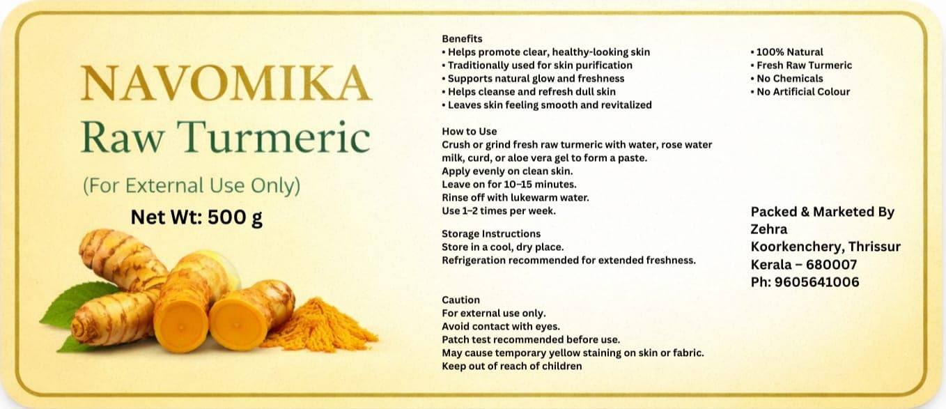 Fresh Organic Raw Turmeric Roots (500g) | 100% Pure & Natural raw Haldi Roots | For Cooking, Ayurveda & Pooja Use | Rich in Curcumin | No Preservatives, Chemical-Free — Amazon image 3