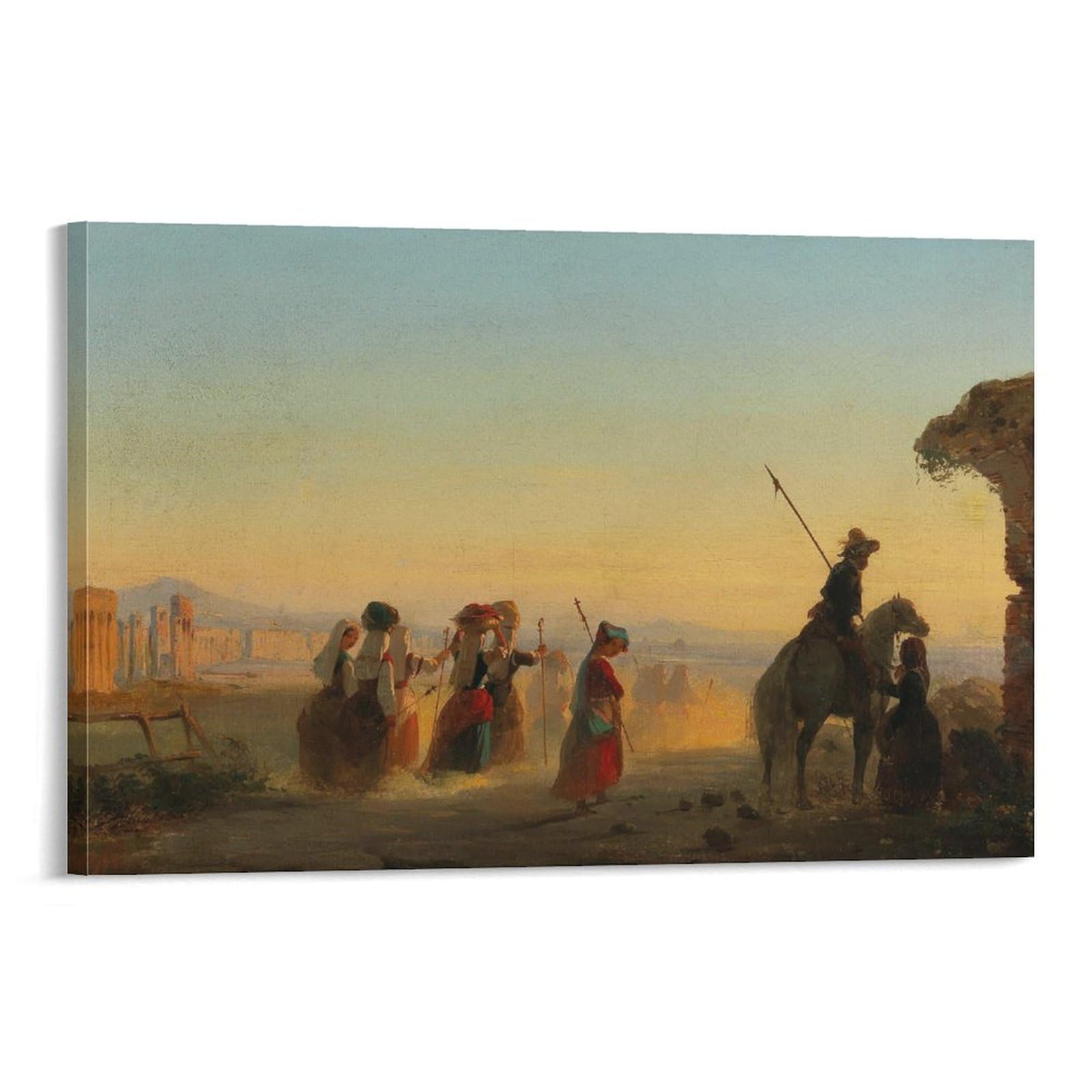 genericRome, The Via Appia At Dawn by Ippolitos Caffi Canvas Wall Art Poster Decorative Bedroom Modern Home Print Picture Artworks Posters 20x30inch(50x75cm)