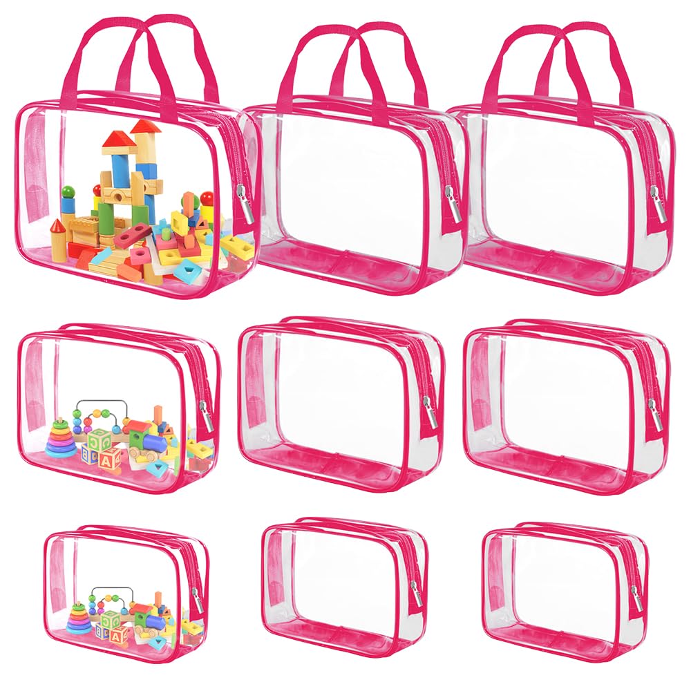 Sac de rangement pour jouets en PVC rose idéal pour organiser les puzzles enfants