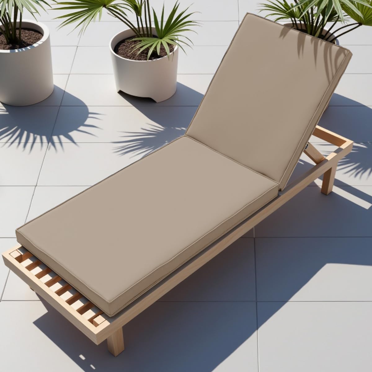 WLXFF Waterproof sun lounger cushion 5/8CM Thick garden chair cushions with backs steamer chair cushions With Zip Sun Lounger Replacement Cushion sunbed cushions for sun loungers,NO13,178X59X10CM