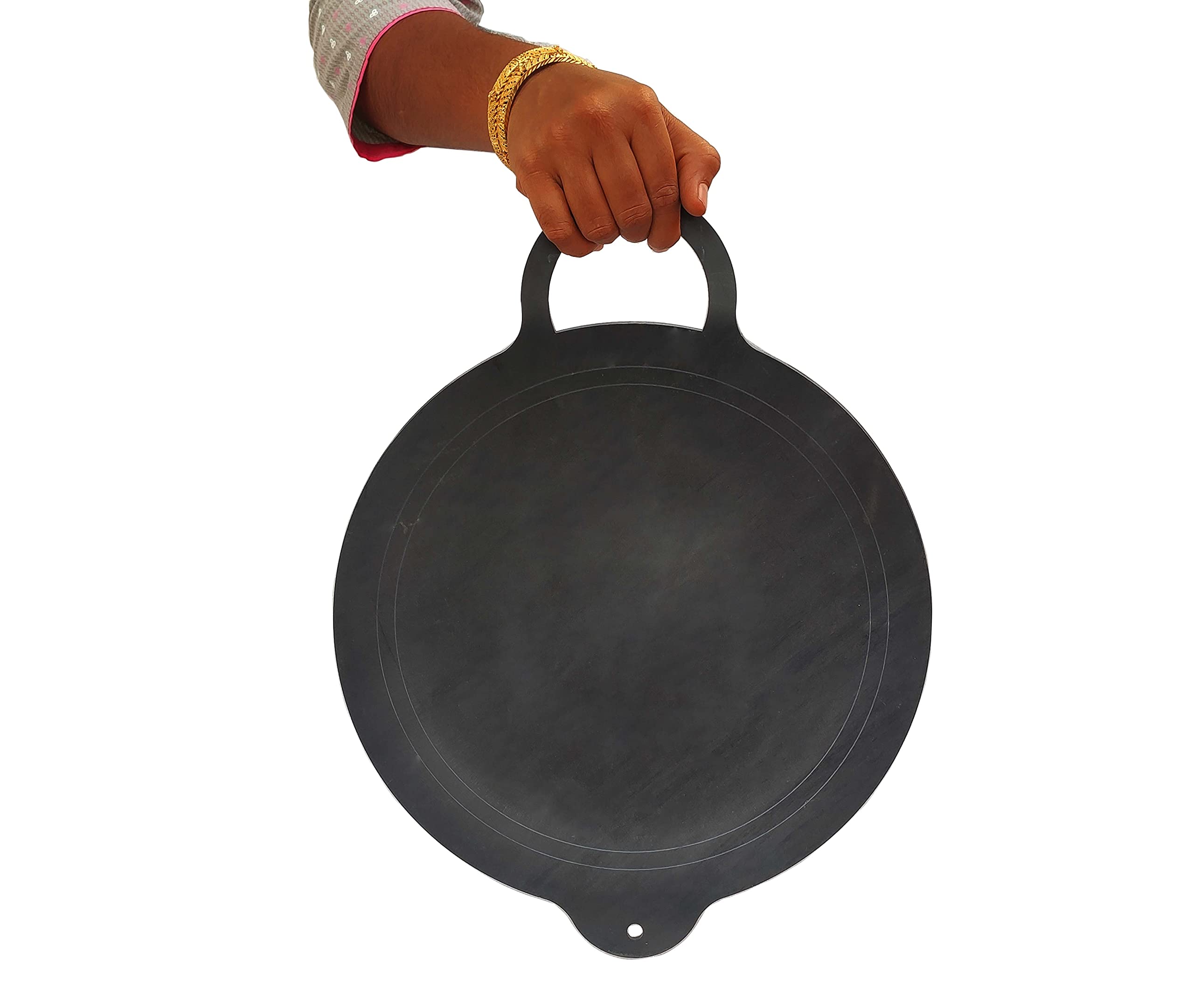 Nakshathra Iron Dosa Tawa 14 inch with Handle Black