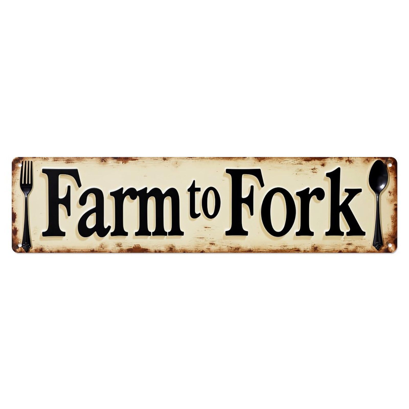 Farm To Fork Sign Metal Tin Sign Plaque