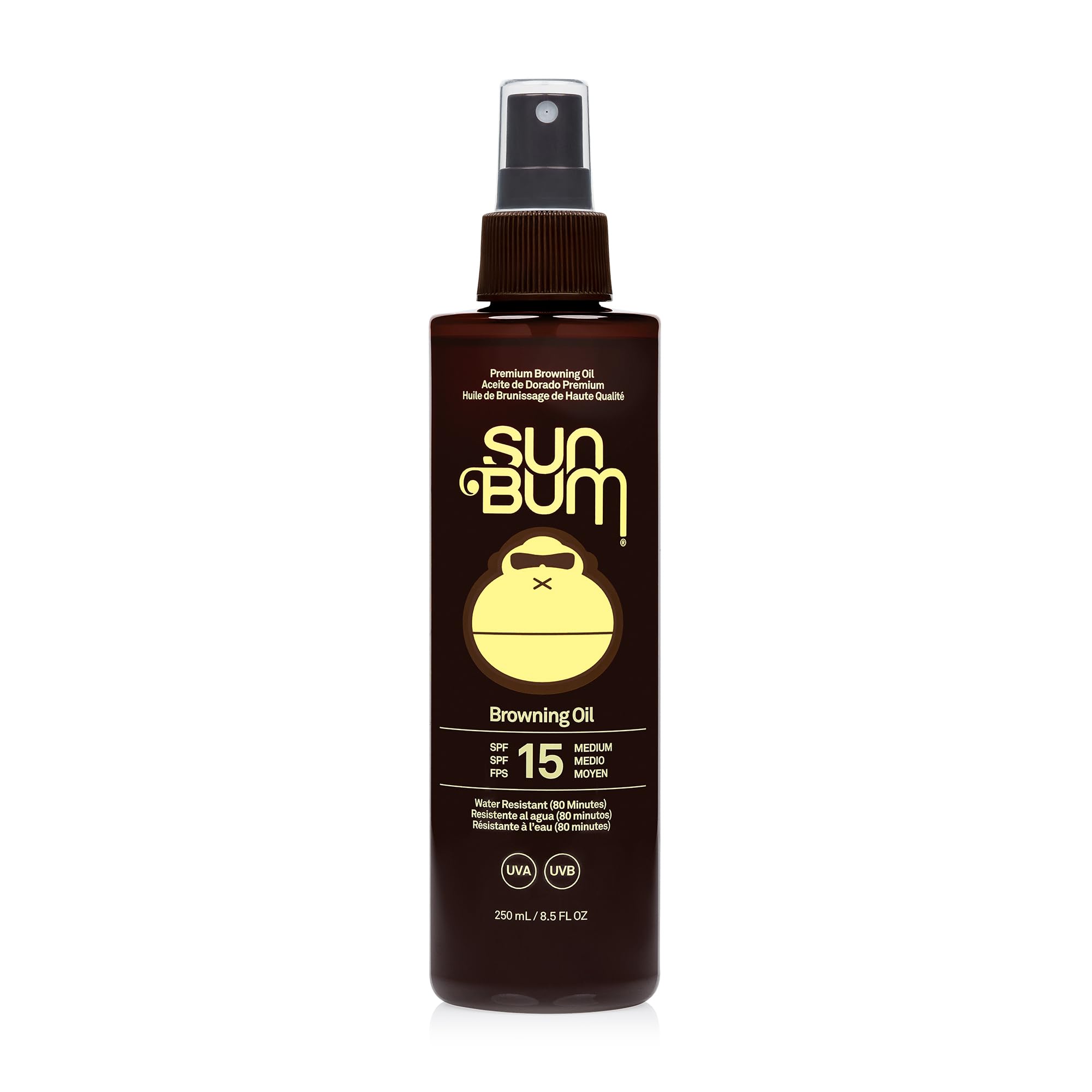 Sun Bum SPF 15 Moisturizing Browning Oil, Broad Spectrum UVA/UVB Protection Tanning Oil, Vegan Formula Made With Coconut Oil, 250ml