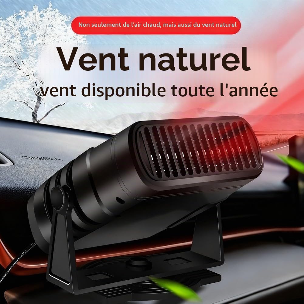 Chauffage à panneau solaire 10 W pour voiture et niche – Ventilateur chauffant portable à énergie solaire avec fonction de dégivrage d'hiver, design compact