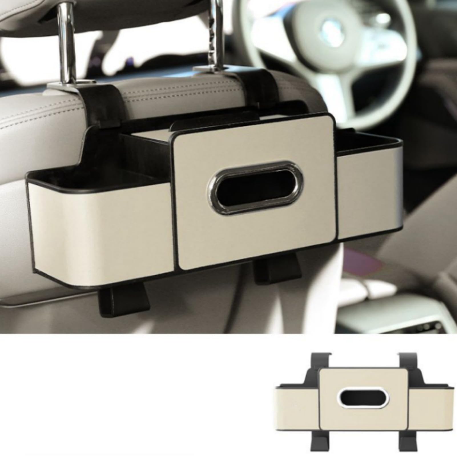 AUYXSSZ Car Tissues Holder Car Storage Box Multifunctional Seat Back Organiser With Cup Holder Hook For Phone Drinks Handbag Storage Organiser Back Seat, C