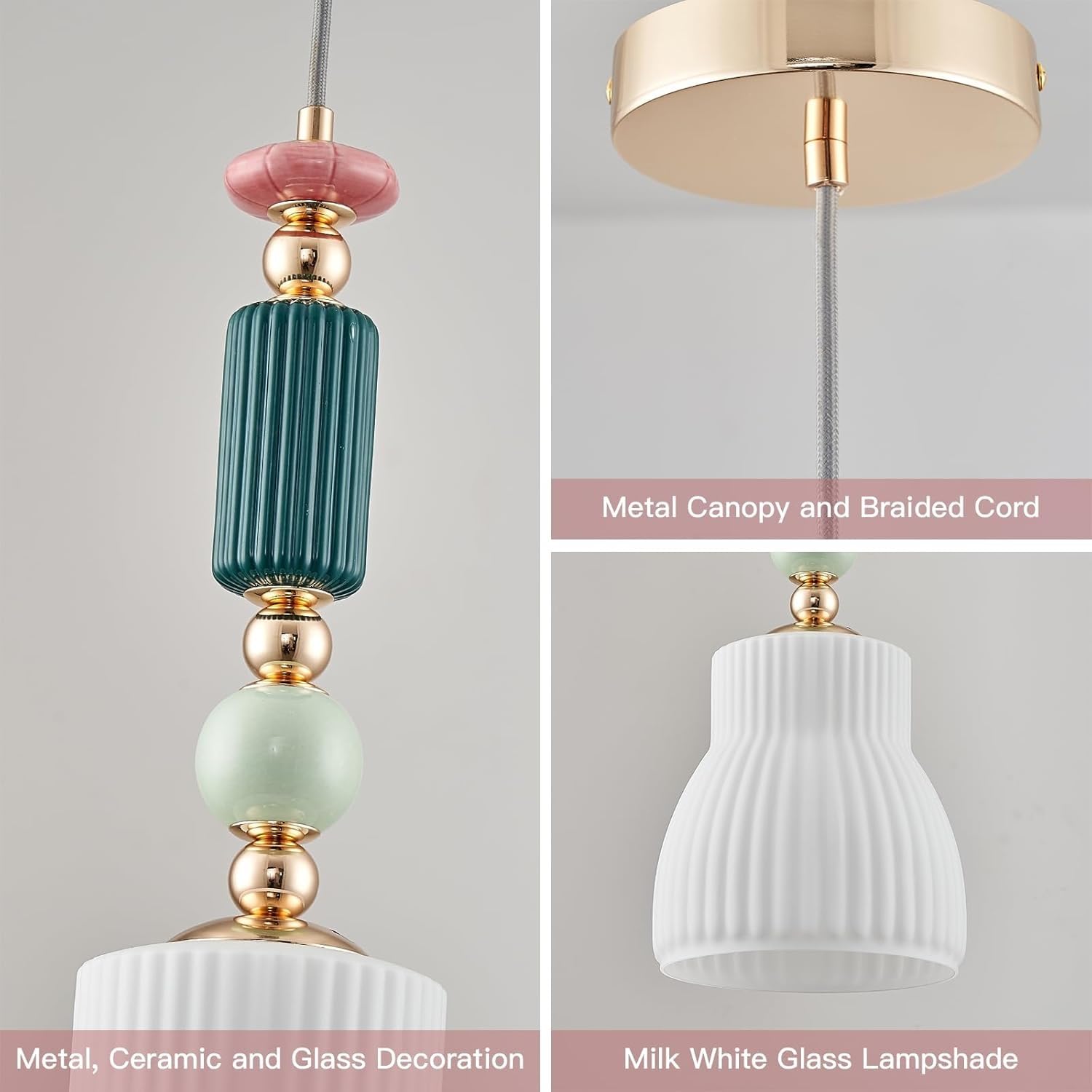 Hängelampe mit Batterie， Moderne Hängeleuchte ohne Stromanschluss Batteriebetrieben mit Fernbedienung, 9 Farben Dimmbar Perfekte Beleuchtung für jeden Raum, Stylische Lampe für jedes Ambiente.(B)