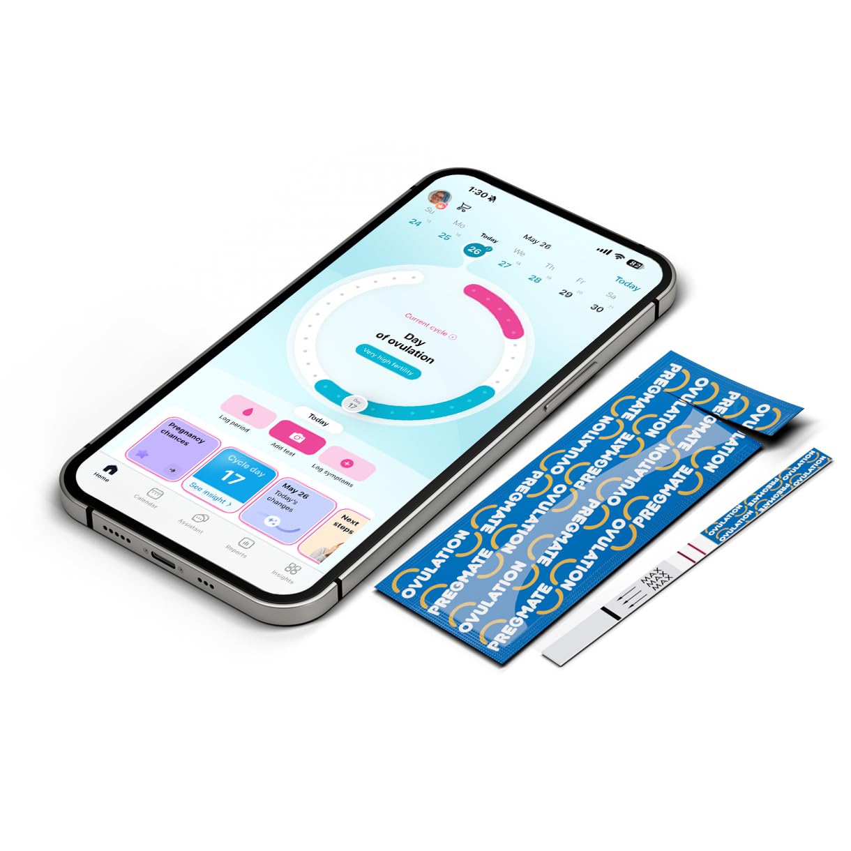 PREGMATE 100 Owulation LH TestStrips One Step Urine Test Strip Combo Predictor Pregnancy Kit Pack (100 LH) by PREGMATE