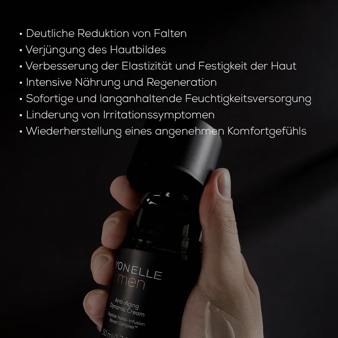 YONELLE Men - Anti Aging Creme Männer mit NANODISCS™ - Gesichtspflege Männer - Feuchtigkeitscreme Gesicht Männer für die tägliche Pflege - Anti Falten Wirkung 50ml