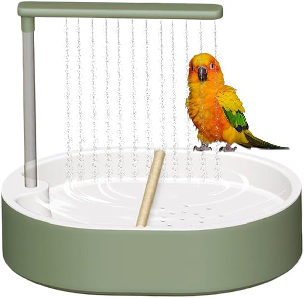 Generico Vasca da Bagno Automatica per pappagalli, Grande Vasca per Doccia per con Rubinetto circolante, Fontana per Doccia per con Gabbia Interna per fringuelli Cacatua Conuro - 1