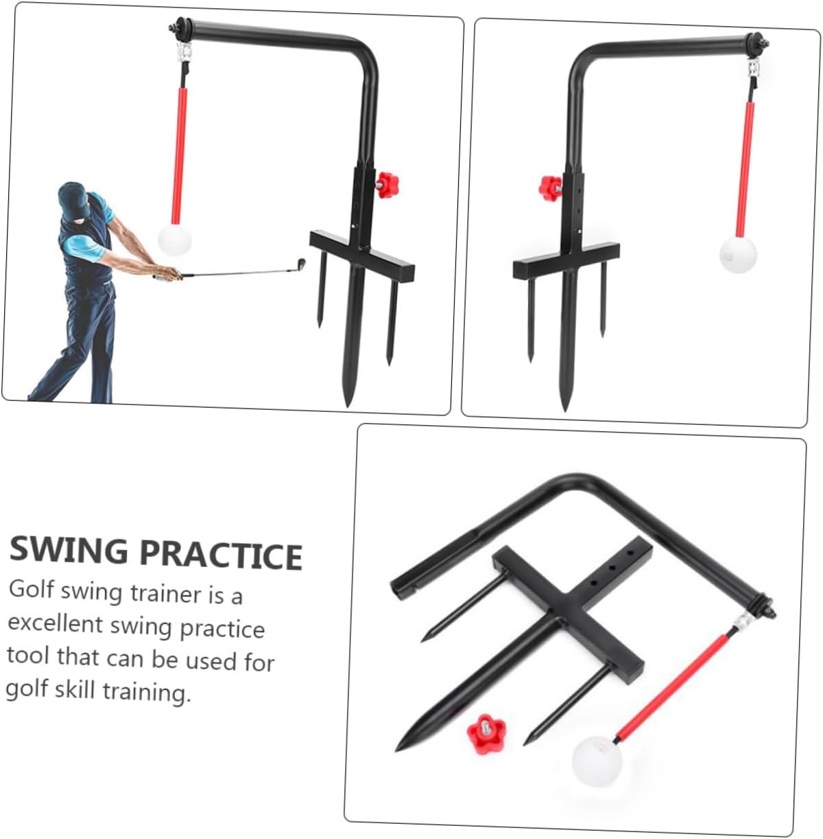 Mikikit 1Pc Golf Swing Trainer Tool Durable Iron Practice Aid for Outdoor Swing Training Visual Impact Positioning for Beginners and Enthusiasts