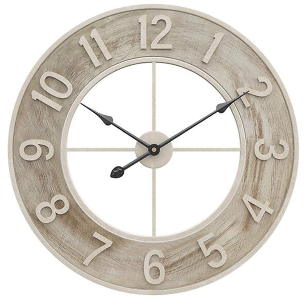 Madera 3D Digital Vintage relojes de pared 60cm de diámetro grande rústico reloj de pared decorativo retro reloj de pared silencioso