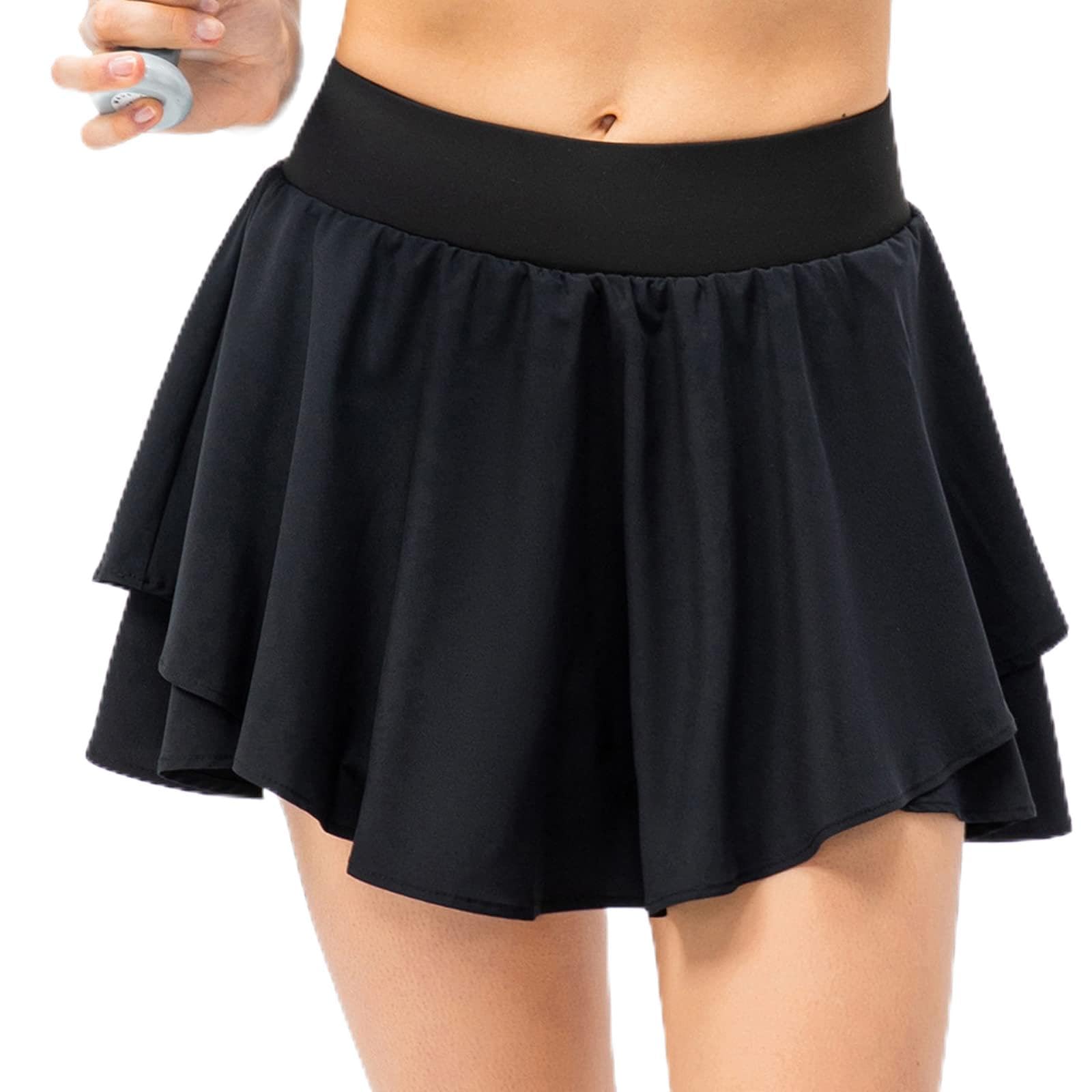Tennisrock Damen Tennis Skort Damen, Faltenrock Golfrock mit Tasche & Innenhose für Laufen Tennis Golf Uv-Schutz Outdoor Reise