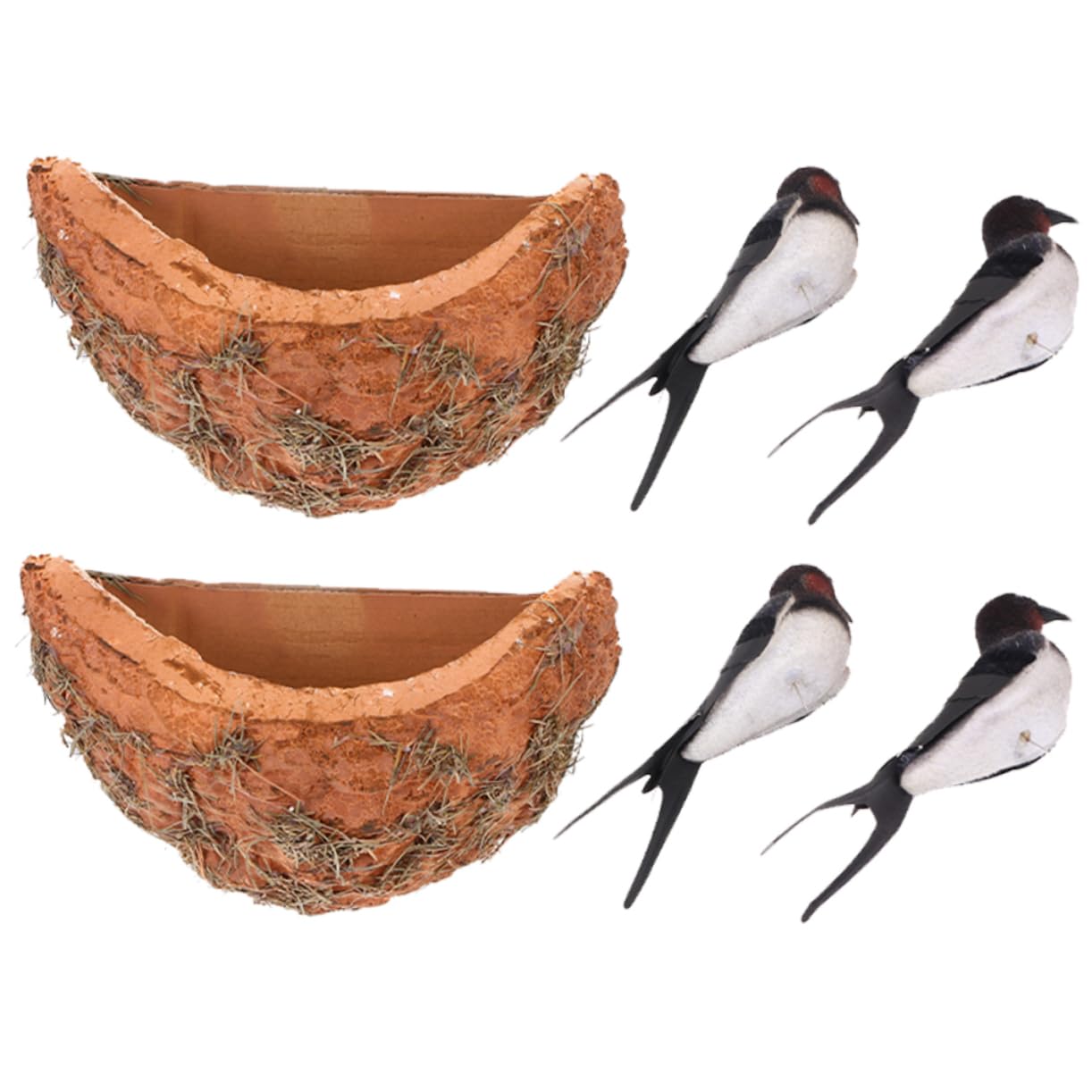 Toyvian 10 Sets Schwalbennest Modelldekorationen Nester Künstliches Schwalbennest Dekorative Vogelnest Dekoration Außendekor Ästhetische Simulation Vogelnest Dekoration Modell