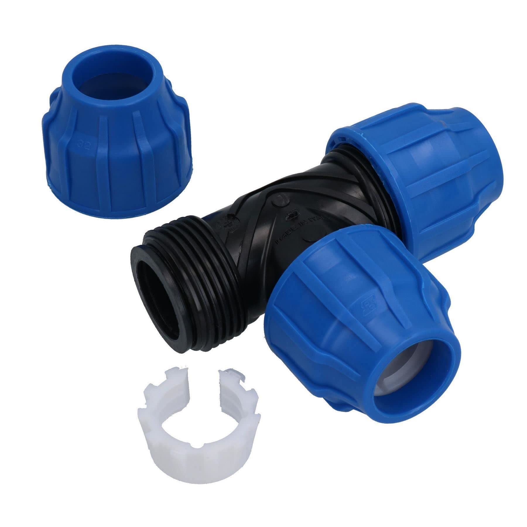 Conector de acoplamiento de tubería de agua MDPE de 32 x 32 x 32 mm, 5 unidades