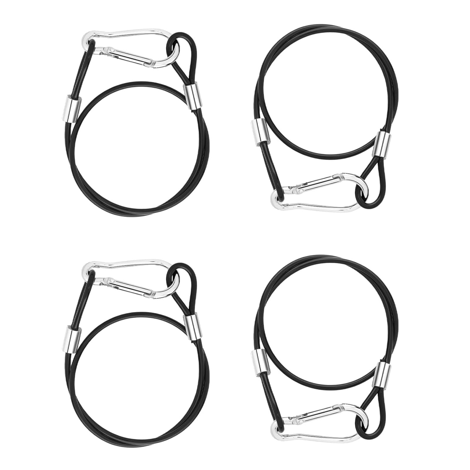 Zhouyqx As Shown 4Pack Hanging Steel Cable With Carabiner Hook Weatherproofed Wire Rope For Outdoor Bird Perches Garden