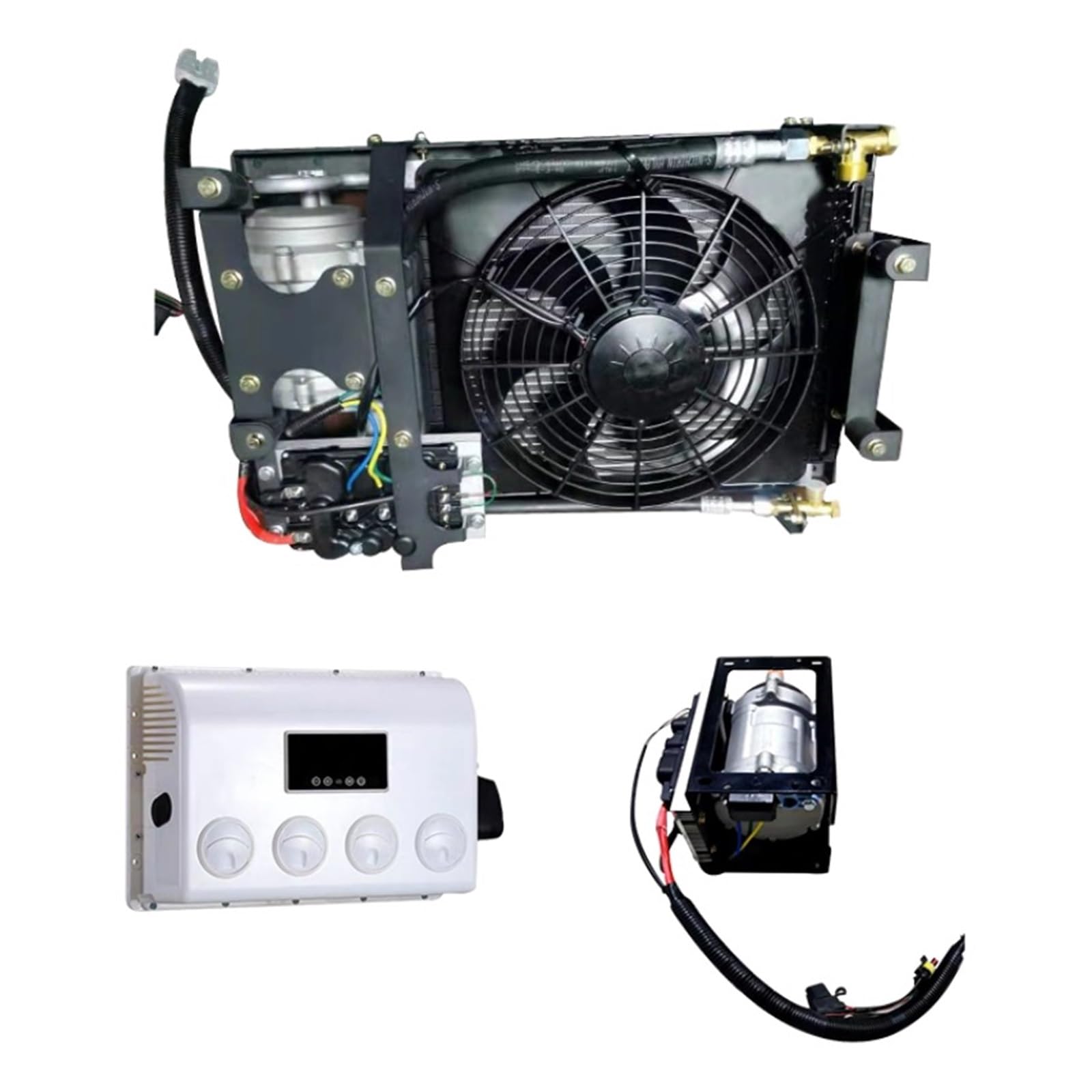 Sistema De Aire Acondicionado For Coche Eléctrico DC 12V 48V EV A/C Potente Fácil Enfriar Cualquier Momento