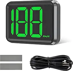 Velocímetro GPS veicular HUD, velocímetro digital para carros com velocidade KM/H, velocímetros de exibição de alerta com fonte grande LED e cabo USB, Plug and Play, acessórios universais para