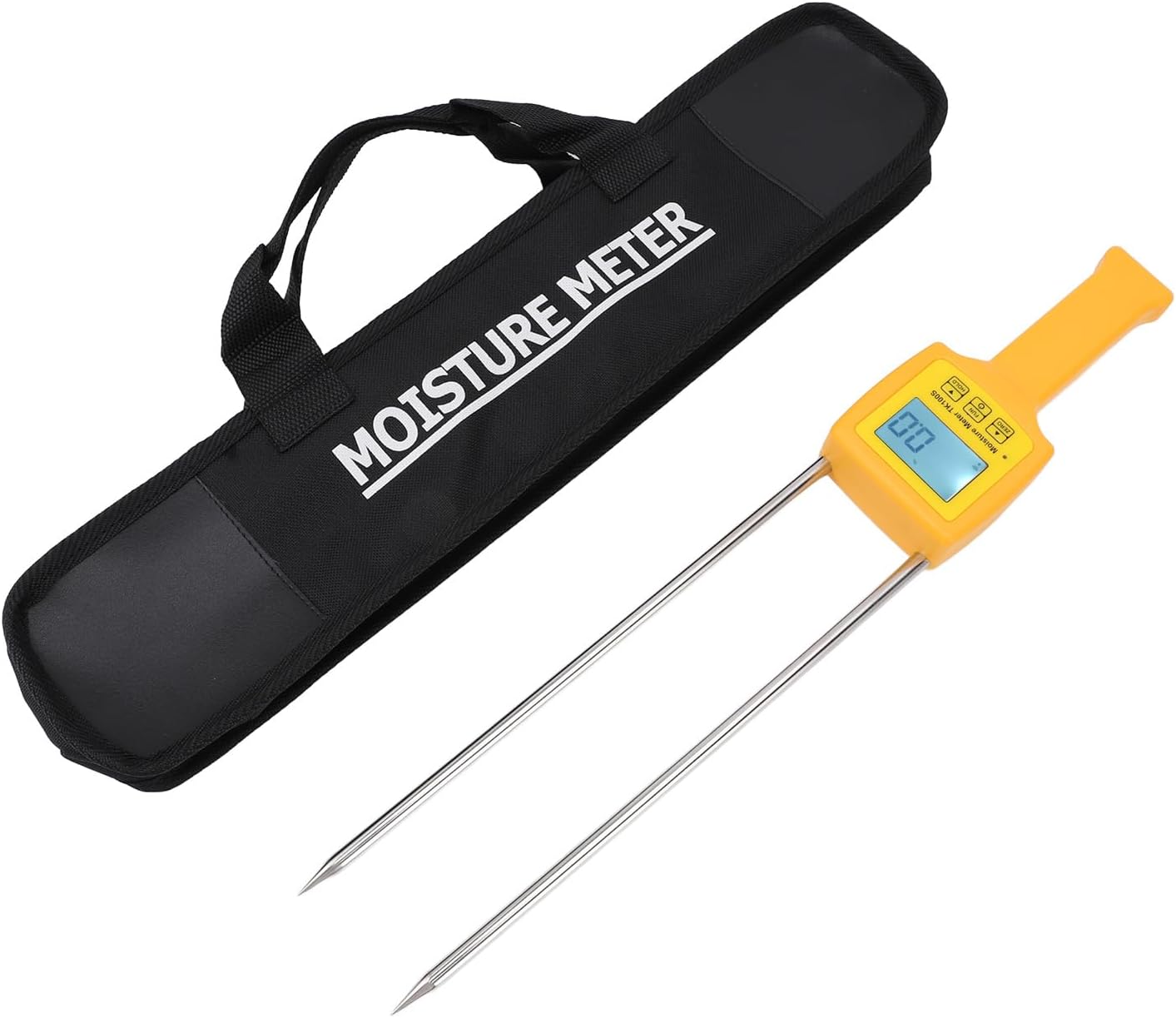 Grain Humidity Meter Portable with Backlight LCD Display, Fast Accurate Measurement, Included - Conductivity Principle, Automatic Temperature Compensation, Ideal for Wheat Rye