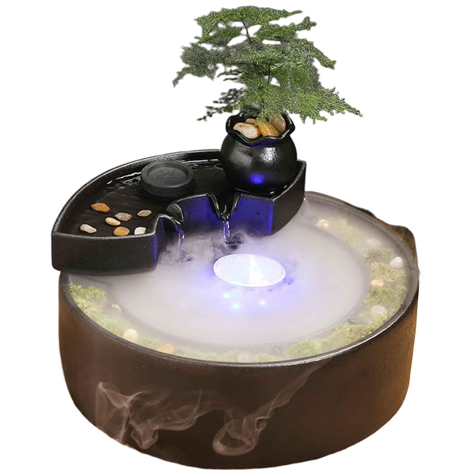 DFrywdgSEY tabletop fountain, Ceramic Pot Fountain Desktop Water Indoor, for and Home Decoration Table Desk Office Patio(C)