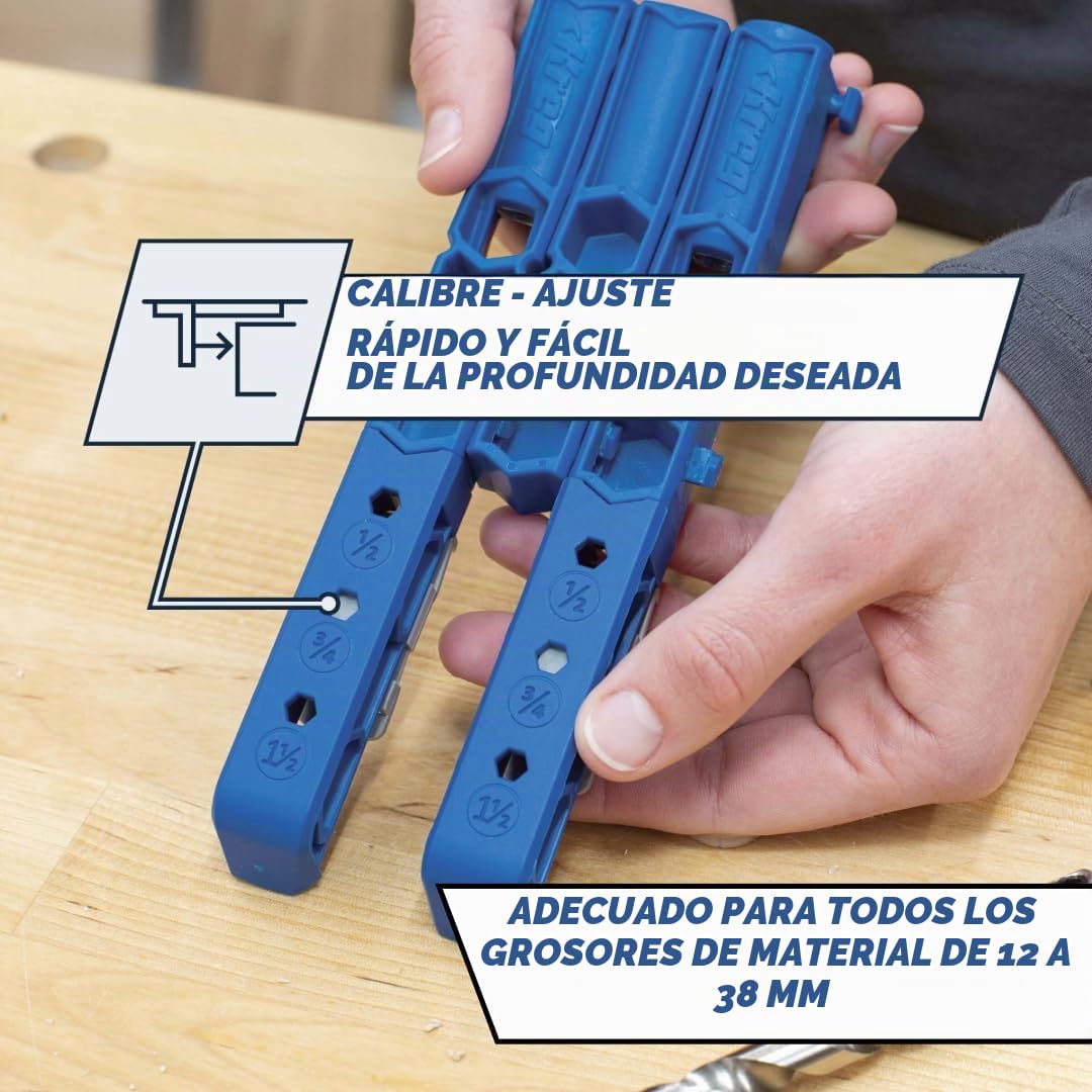 Kreg 320 Kit de Plantilla de Agujeros de Bolsillo para Madera, Herramienta de Carpintería de Bricolaje
