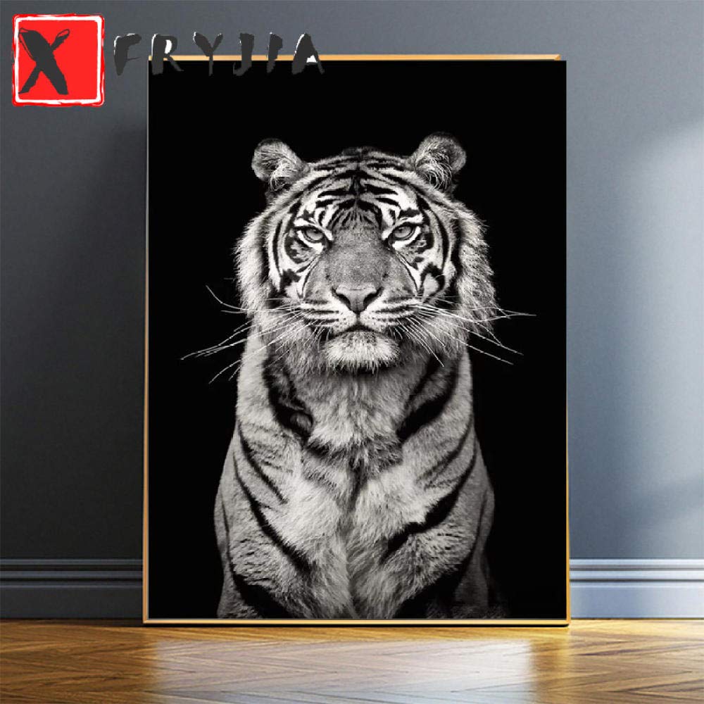 Broderie diamant tigre noir et blanc pour sublimer votre salon avec un loisir créatif relaxant