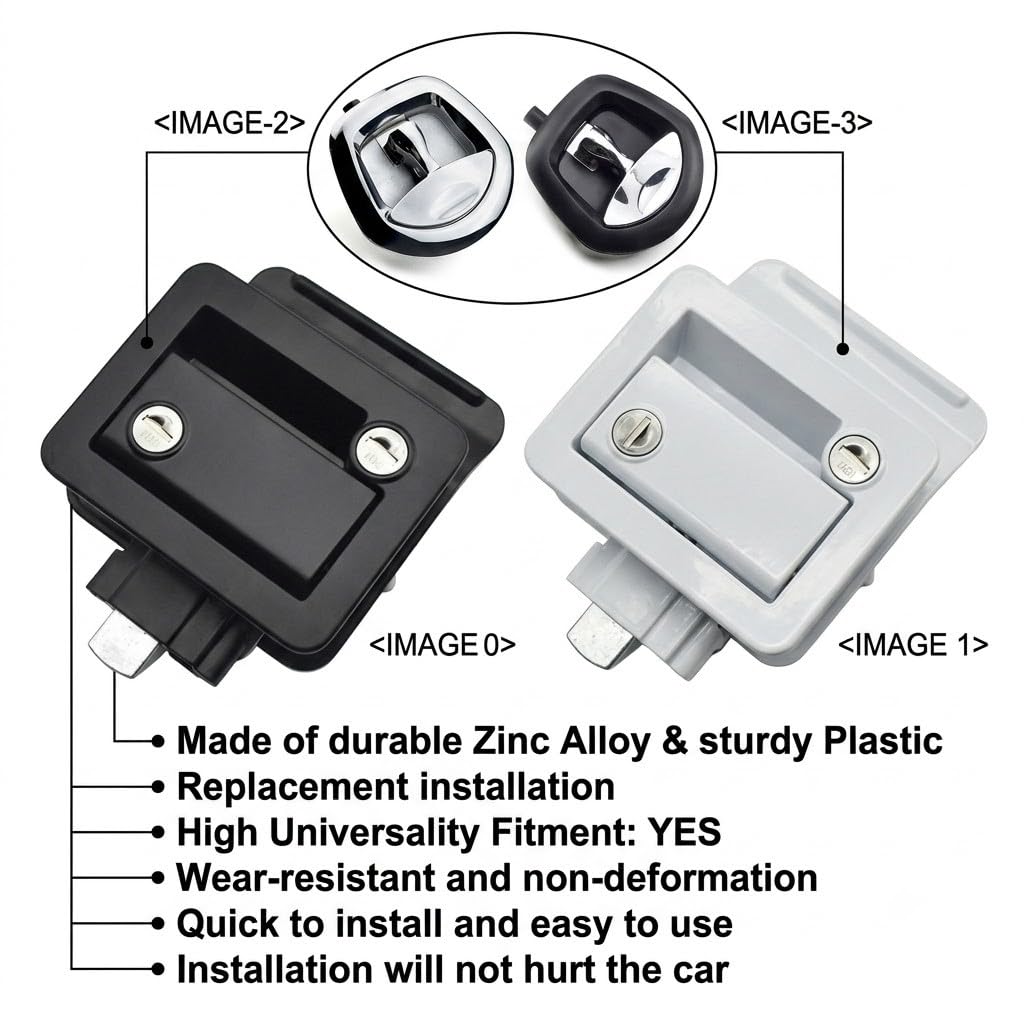 Tirador de cerradura de aleación de zinc con teclado sin llave y mando a distancia, resistente de repuesto para caravanas, remolques de viaje, caravanas, barcos, color negro