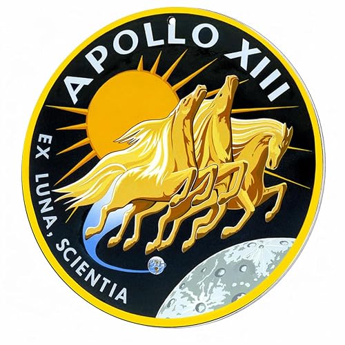 Round Metal Sign for Apollo 13 - Reproduction Garage Wall