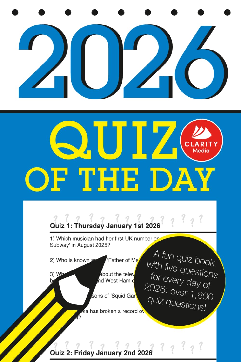 Quiz of the Day 2026: A fun quiz book with five questions for every day of 2026