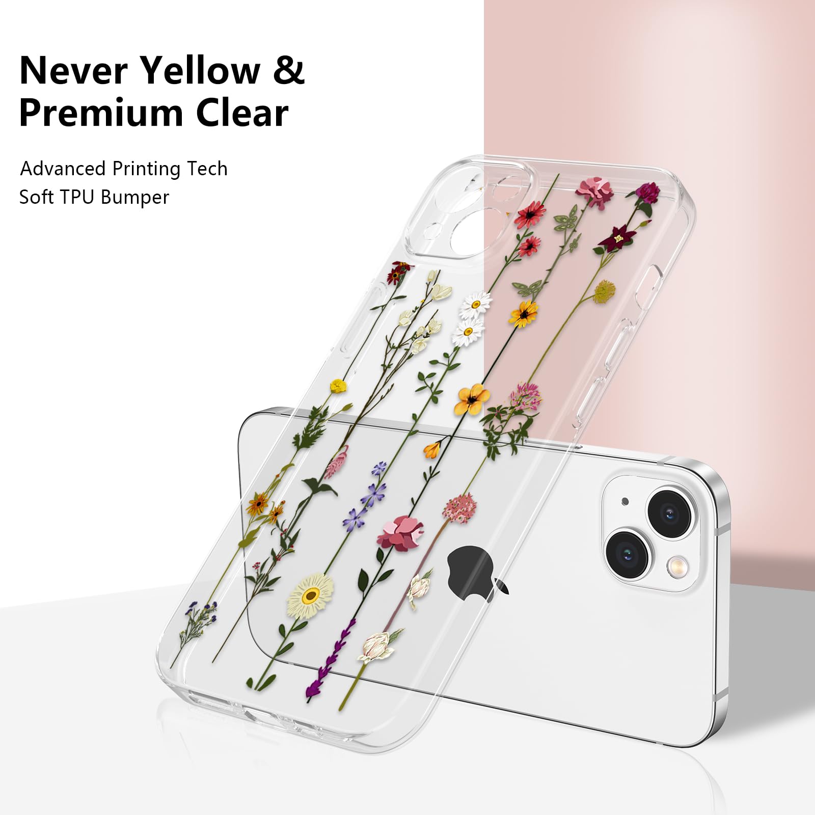 Amazon.co.jp: ZTOFERA iPhone 13 用花柄 クリアケース いphone13