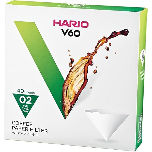 Hario V60 Paper Coffee Filters Size 02 White Untabbed