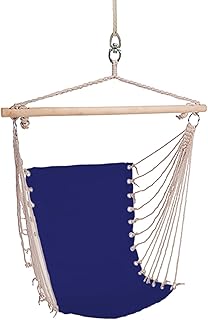 XXL Hamaca Colgante hobea-germany – Columpio hamaca Asiento Silla de azul Interior y Exterior 100 x 60 cm