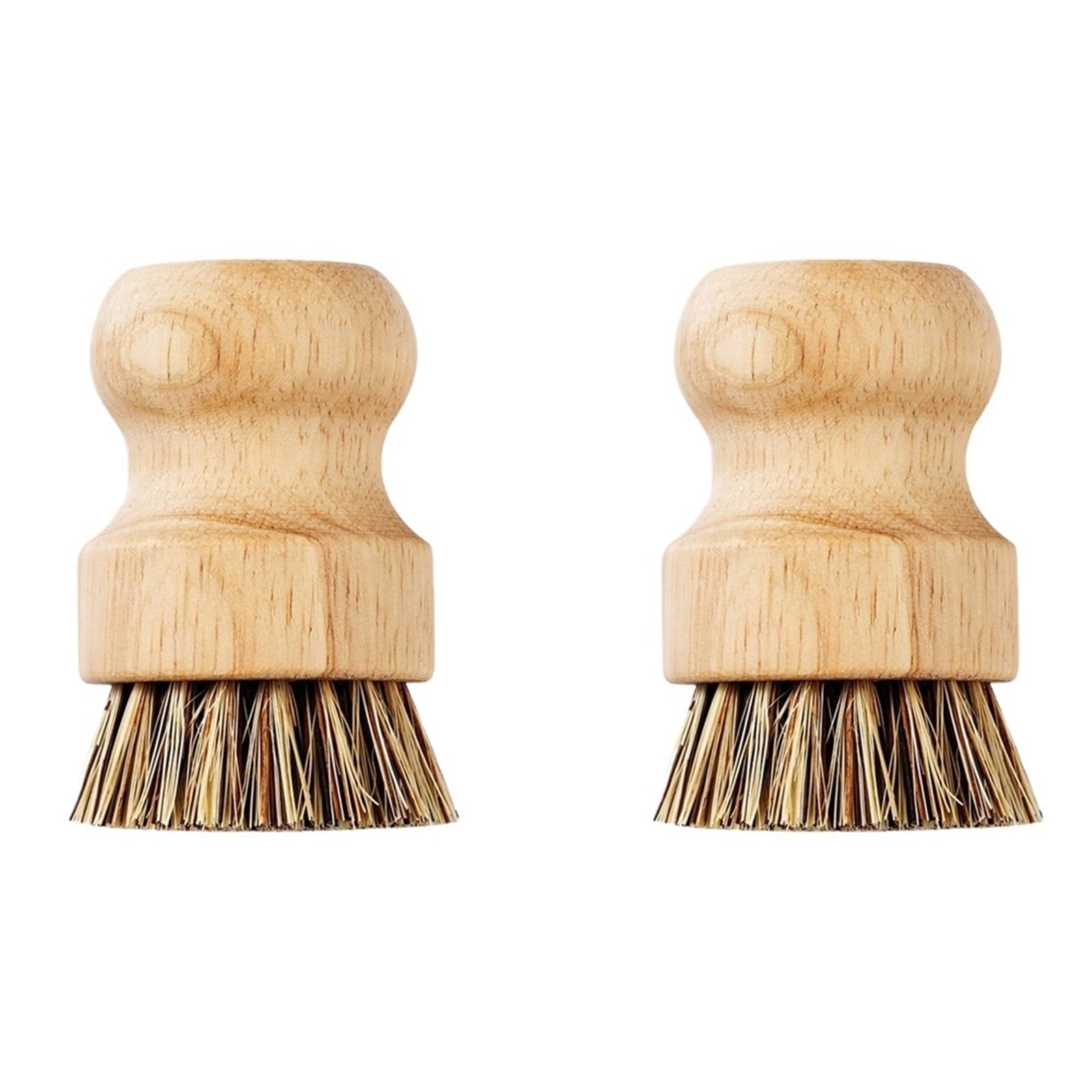 Wooden Dish Scrubber Brush For Kitchen Cleaning Lightweight Short Handle Household Scrub for Dishes, Pots(2PCS)